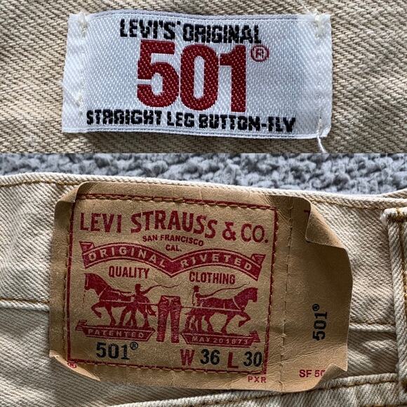Levis 501 Vintage Straight Leg Button Fly Men's Jeans Made In USA  -  Size: 36 - Picture 14 of 15